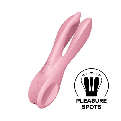 masážny vibrátor vibe threesome satisfyer pleasure spots ružový 