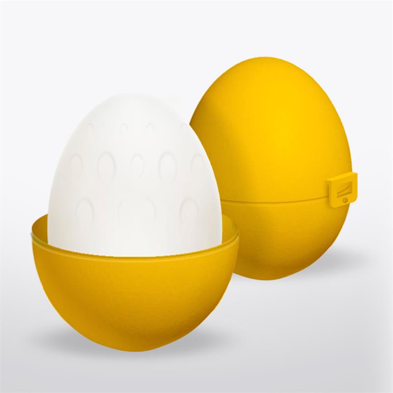 Grovy Masturbator Egg Elastic Silicone Yellow
