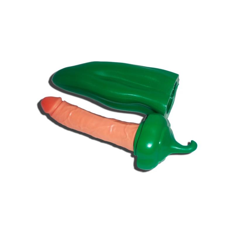 penis paprika green peeper diverty sex telová farba v zelenom púzdre