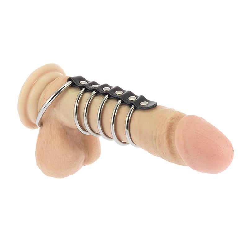 krúžok na penis kovoý koženy bondage play 