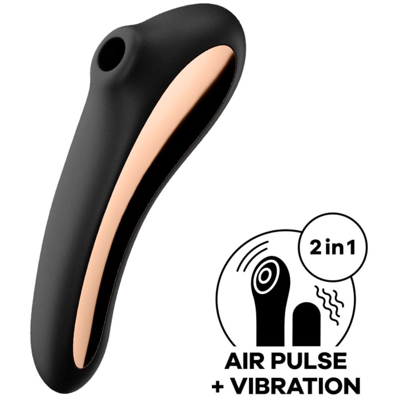 vibrátor a stimulátor na klitoris air pulse vibration ľ in 1 satisfyer čierno zlatý