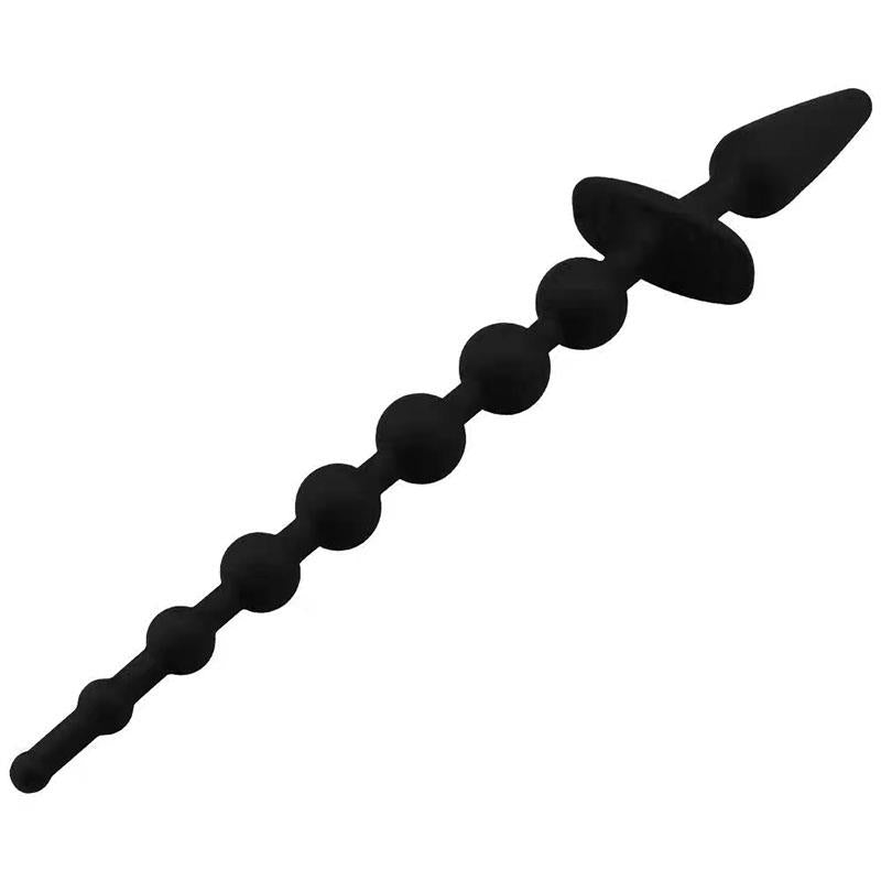 Butt Plug and Anal Chain Silicone Black