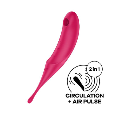 stimulátor a vibrátor twirling pro wave sucker satisfyer červený circulation air pulse 2 in 1 