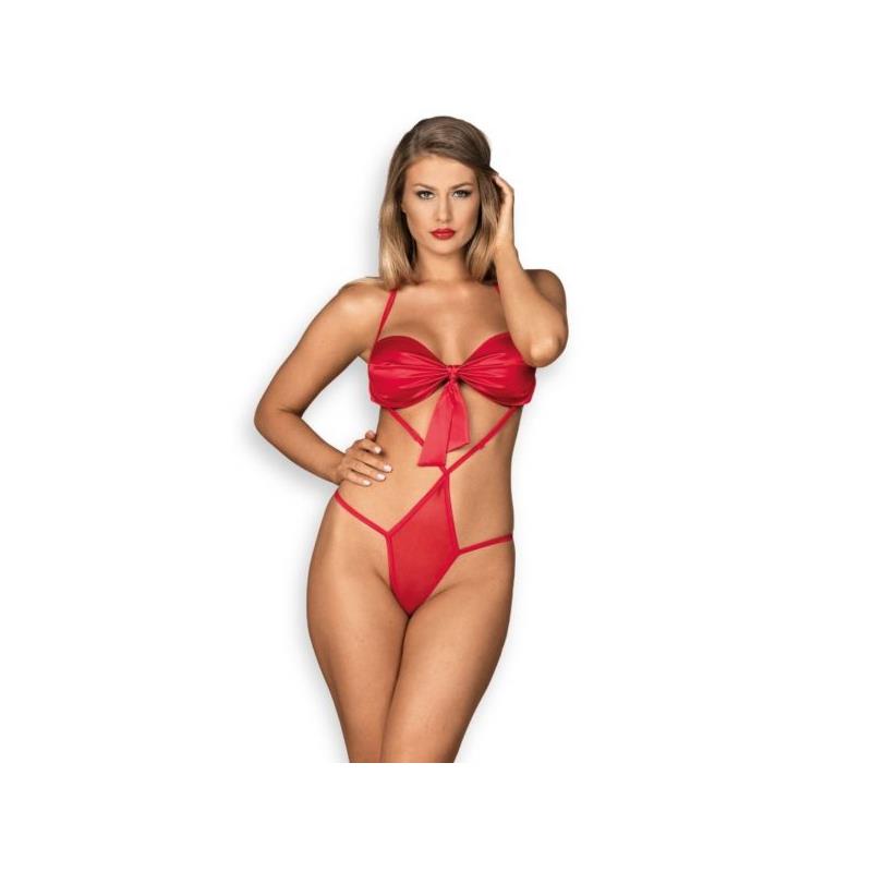 žena oblečená v sexi červenom bodyobsessive giftella