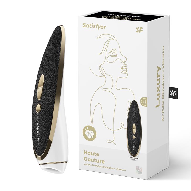 stimulátor klitorisu satisfyer hauter couture zlato biely luxusný pre ženy
