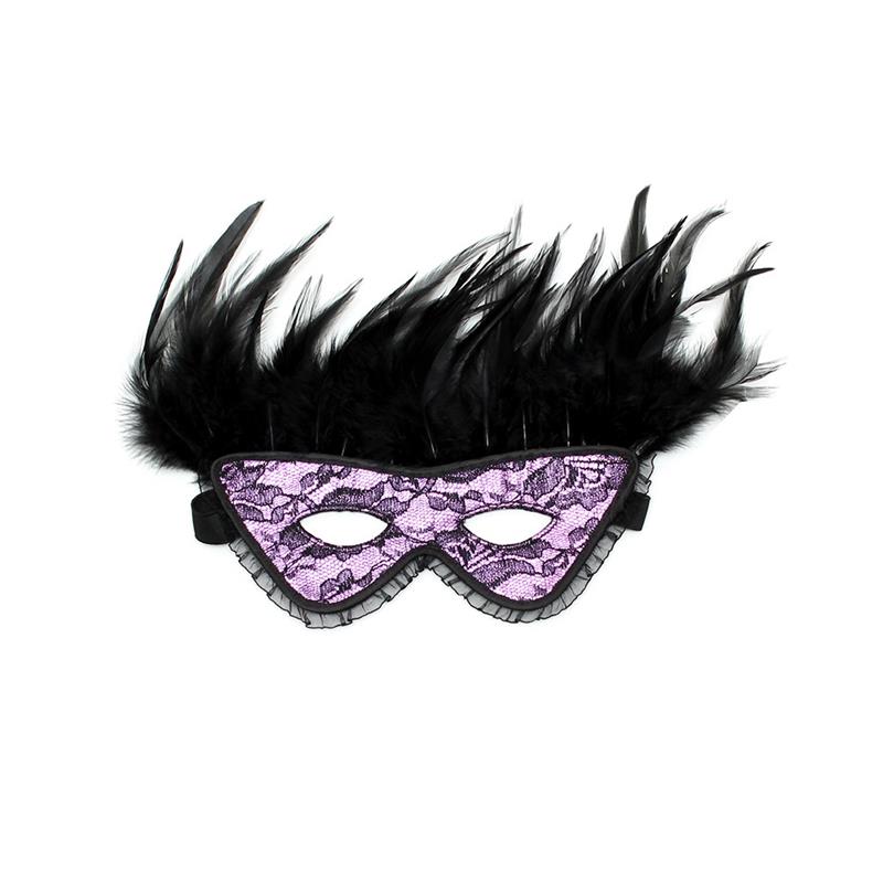 Mascara de Lujo con Plumas Purple