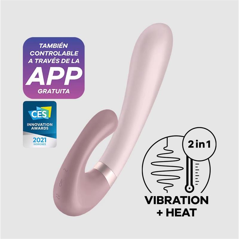 vyhrievací vibrátor heat wave heat function satisfyer bledo a tmavo ružový