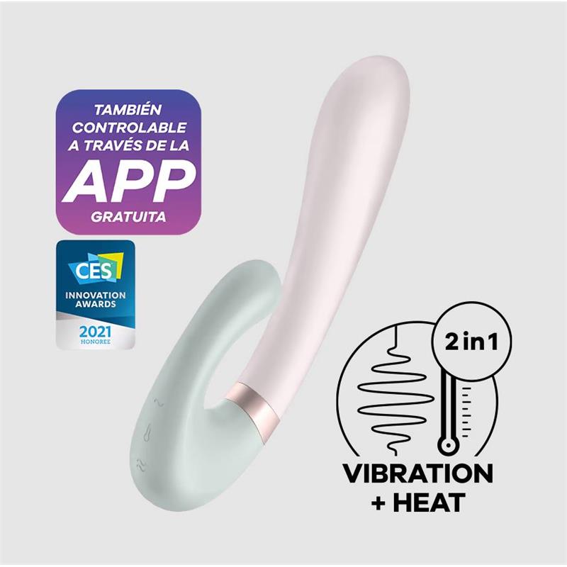 vibrátor s tepelnou funkciou heat wave satisfyer ružovo mentolový