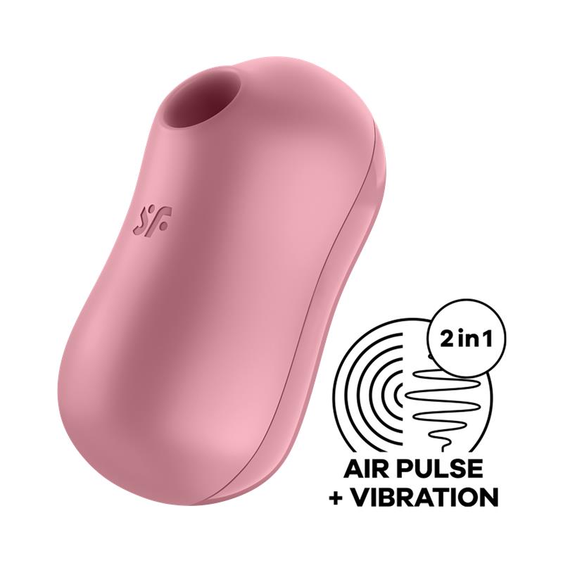 stimulátor na klitoris cotton candy satisfyer ružový air pulse vibration 2 in 1