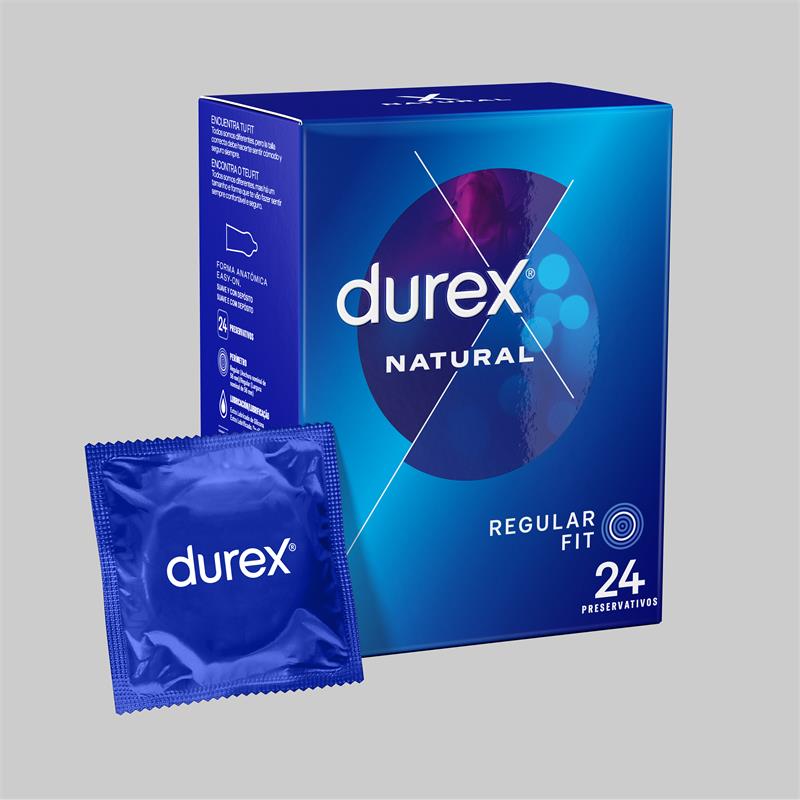 kondómy durex natural 24 kusov regular fit